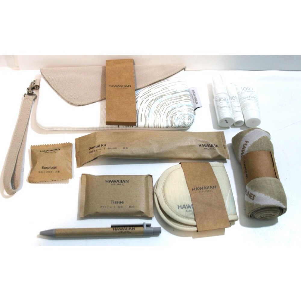 Hawaiian Airlines Lolii Amenity Toiletry Kit Bag 10 Amenities Travel Set First - Picture 7 of 7